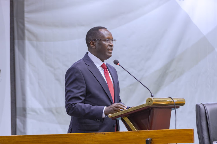 Rwandan High Commissioner to Kenya, Martin Ngoga during during the 30th commemoration of the genocide against the Tutsi in Nairobi