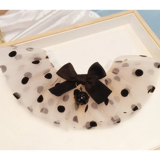 Sweet Gaze Dot Cat Accessories Kitten Bib Dog Bandana Bowknot Cute Pet Necklace Jingle Bell with Bow Cat Pendant for Sma