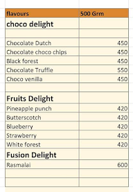 Sharvira's Delight menu 1