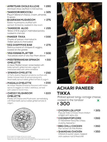 Chai Chat Cafe menu 