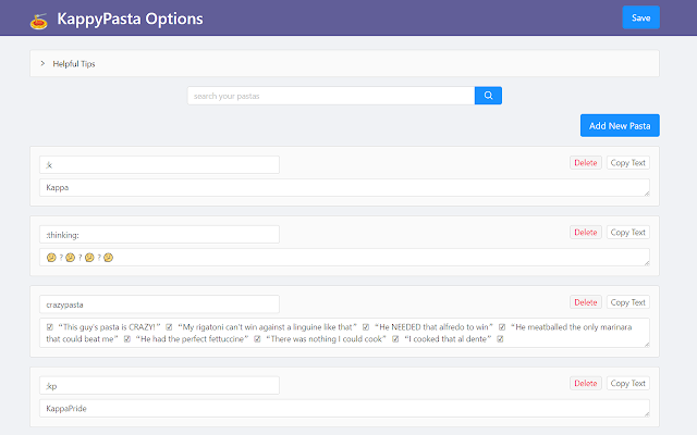 Twitch KappyPasta - Twitch.tv Chat Shortcuts