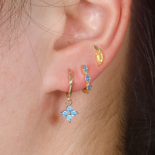 Title 5, Water Drop Ear Studs Geometric Horse Eye Zircon...