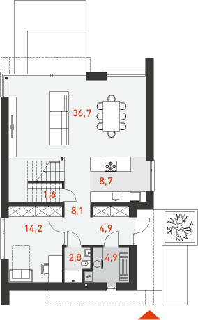 Idealny M1 - Rzut parteru