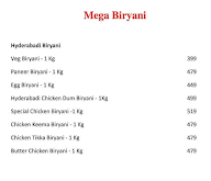 Mega Biryani menu 1