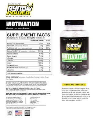 Ryno Power Motivation Supplement - 30 Servings - 60 capsules alternate image 0