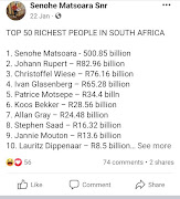 Senohe Matsoara, one of three dismissed G4S prison officials ranked himself as the richest man in SA.