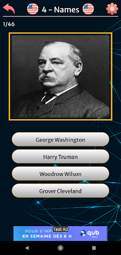 Screenshot US Presidents Quiz