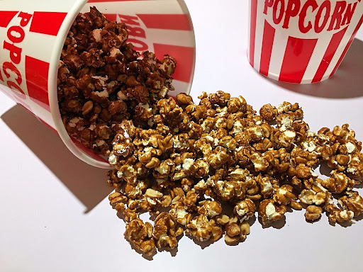 A big bucket of delicious homemade Cracker Jack.