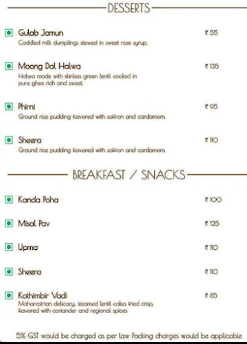 Medha Malvan menu 