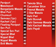 Bangarapete Panipuri & Chats menu 1