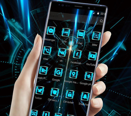 Neon Blue Tech Light Theme