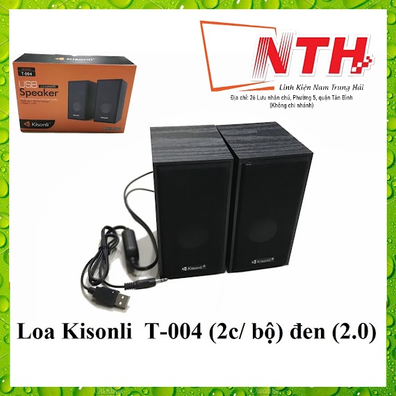 Bộ Loa Kisonli T - 004 2.0 ( 2 Cái/ Bộ ) Màu Đen