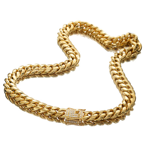 Title 25, Mens Encrypted Miami Hiphop Titanium Steel Nec...