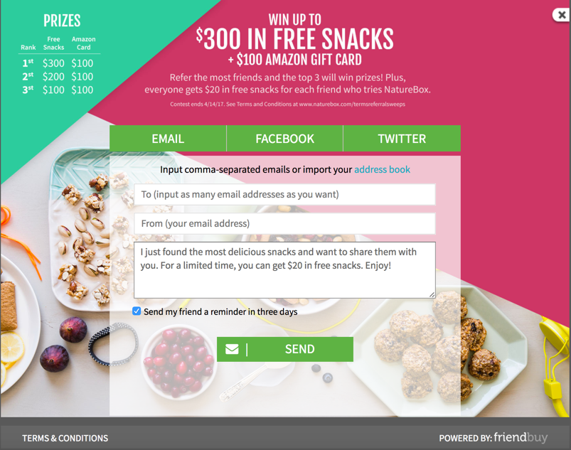 Naturebox customer loyalty program contest