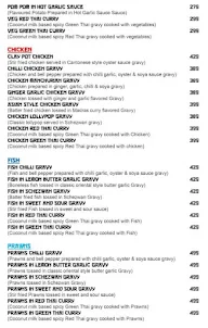 Shaolin Panda menu 3