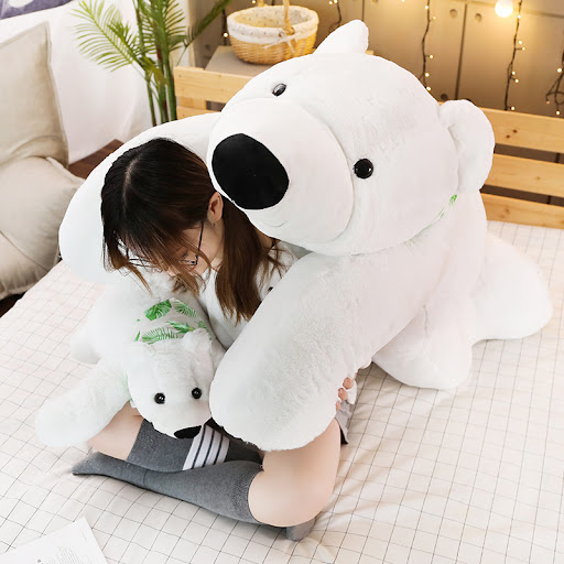 Title 3, Full Size White Polar Bear Soft Stuffed Plush T...