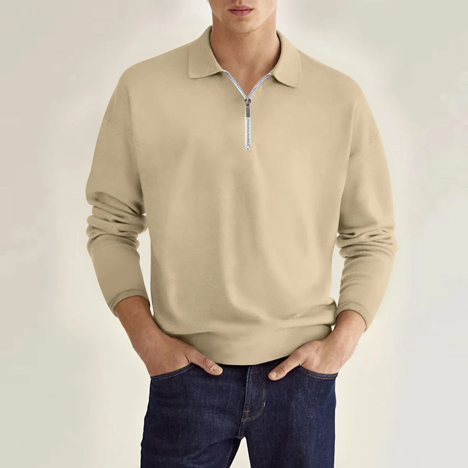 Erkek Uzun Kollu Spor Polo Tişört, düz renk, spor ve günlük kullanım için ideal, konforlu ve nefes alabilen kumaşıyla hareket özgürlüğü sunar.