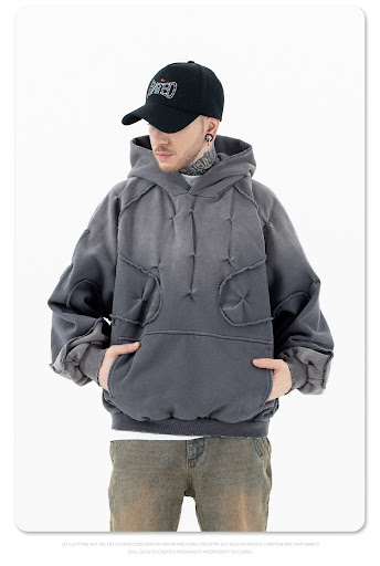 Title 5, Creative Design Gradient Dyeing Hooded Sweater ...