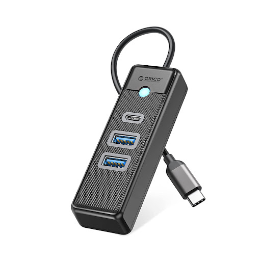 Bộ chia/ Hub Type C ra 3 cổng USB 3.0 Orico PWC2U-U3-015-BK (Đen)