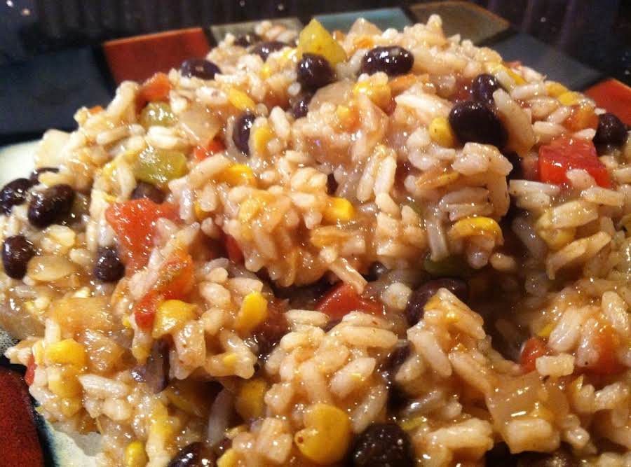 Creamy Mexican Black Bean Tomato Corn Rice Recipe | Just A Pinch