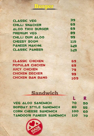 Avis Burger menu 1