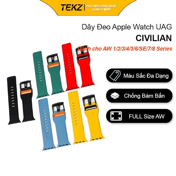 Dây Đeo Apple Watch Uag Civilian, Chống Bẩn Siêu Đẹp, Siêu Mềm Dành Cho Apple Watch Series Se/8/7/6/5/4/3/2/1