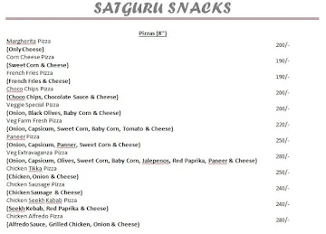 Satguru Snacks menu 