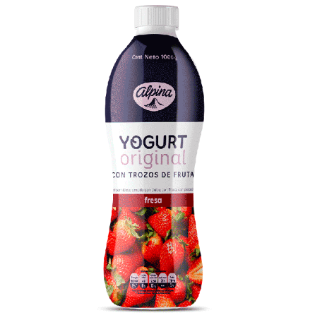 Yogurt Alpina Fresa Botella 1Lt  
