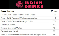 Indian Drinks By Living Food menu 1