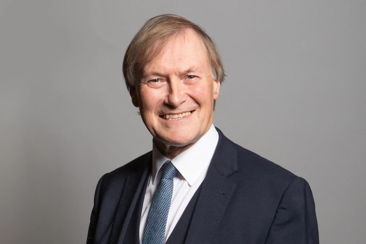 An undated handout photograph released by the UK Parliament shows Conservative MP for Southend West, David Amess, posing for an official portrait photograph at the Houses of Parliament in London.