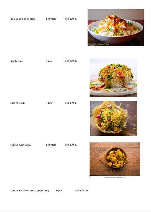 Chaat Khao menu 