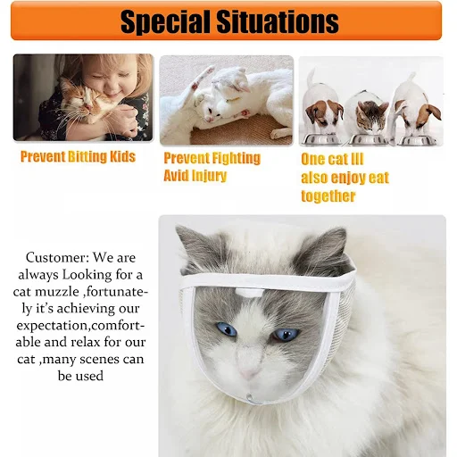 Cat Muzzle Clear Breathable Dogs Cats Bathing Grooming Tools Prevent from Cats Bite and Chew Puppy Kitten Muzzles Pet Su
