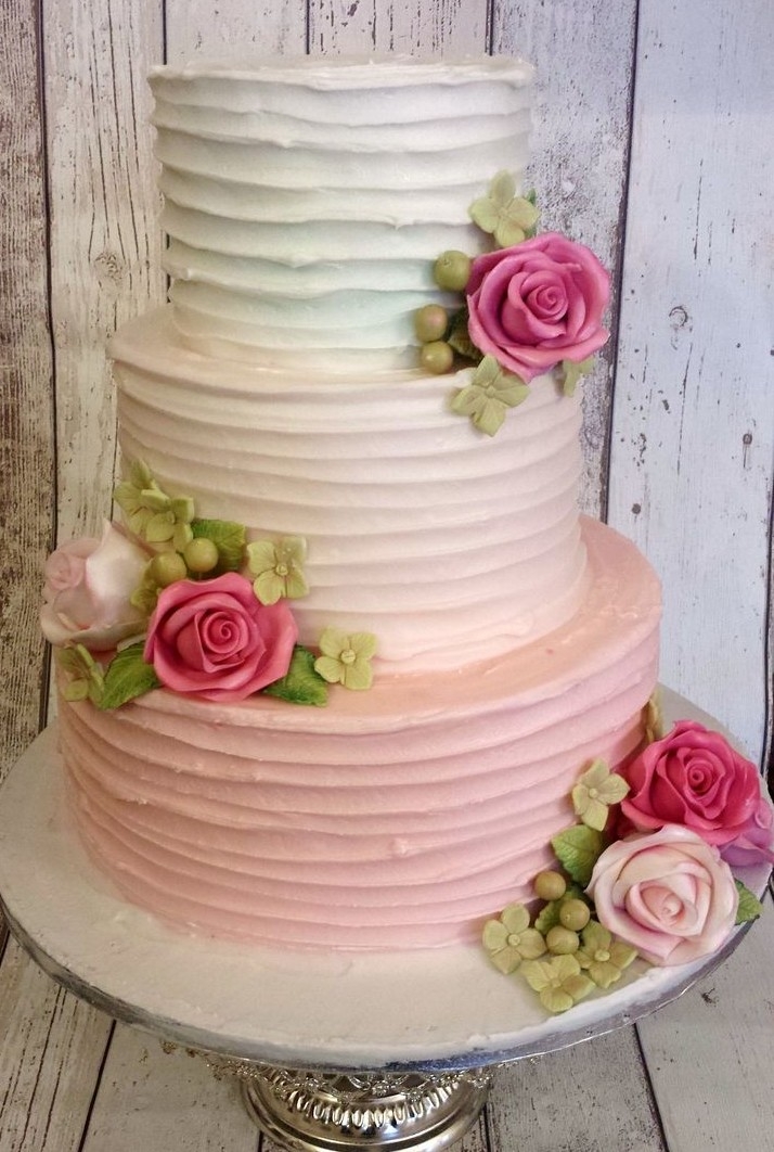 Strawberry Cream Wedding Cake