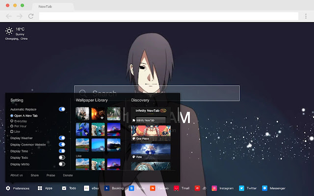 Sasuke New Tab HD Wallpapers Pop Anime Theme