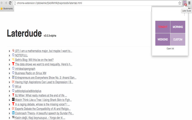 Later Dude chrome extension