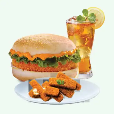 Me 12 ( Chicken Cheese Burger + Paneer Fries + Drink )