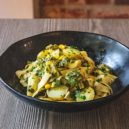 Tagliatella Patate, Cavolo Nero E Crema Di Mais