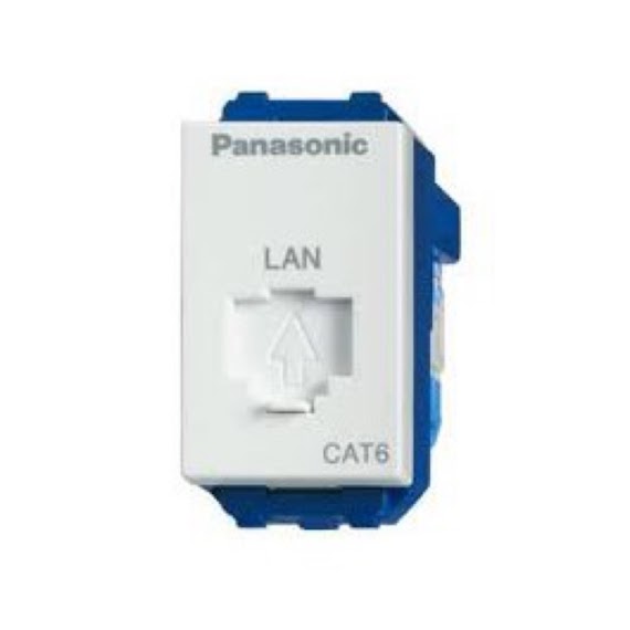 Ổ Nhân Mạng Rj45 Cat5 Cat6 Panasonic Wev2488Sw Wev24886Sw Có Màng Che