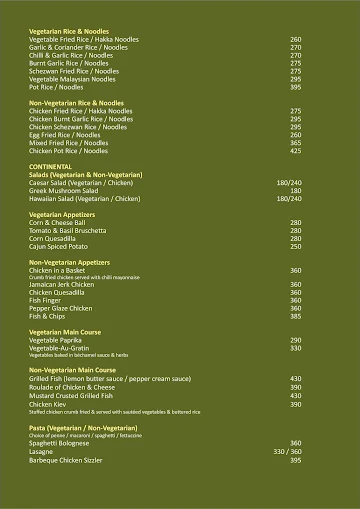 Olivia- GCC Hotel & Club menu 