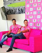 Proteas playes Farhaan Behardien (L) and AB de Villiers pose for a picture on Tuesday 17 January 2017 in Johannesburg.