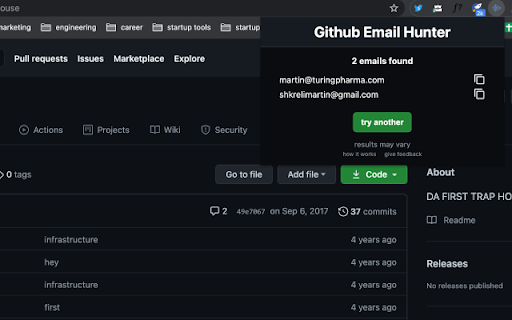 github email hunter