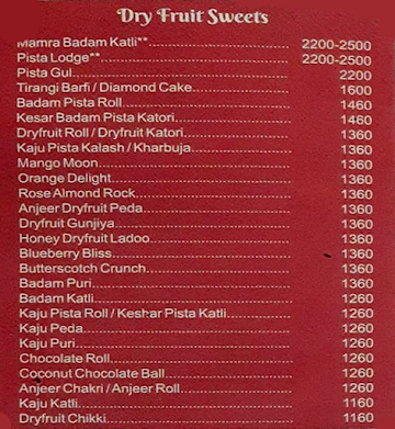 Brijwasi Sweets, Original Since 1946 - GD Group menu 