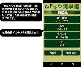 ひたすら英単語 初級編 初級レベルの英単語の暗記及び練習アプリ