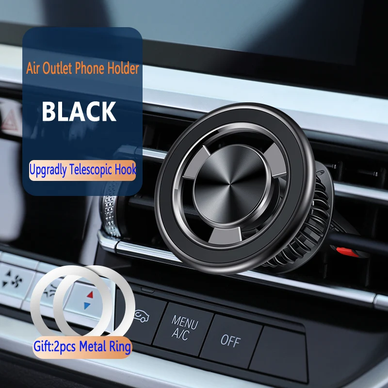 Suporte para celular de encaixe na saída de ar, fácil de instalar e usar. Fixação segura e conveniente para seu smartphone no carro.