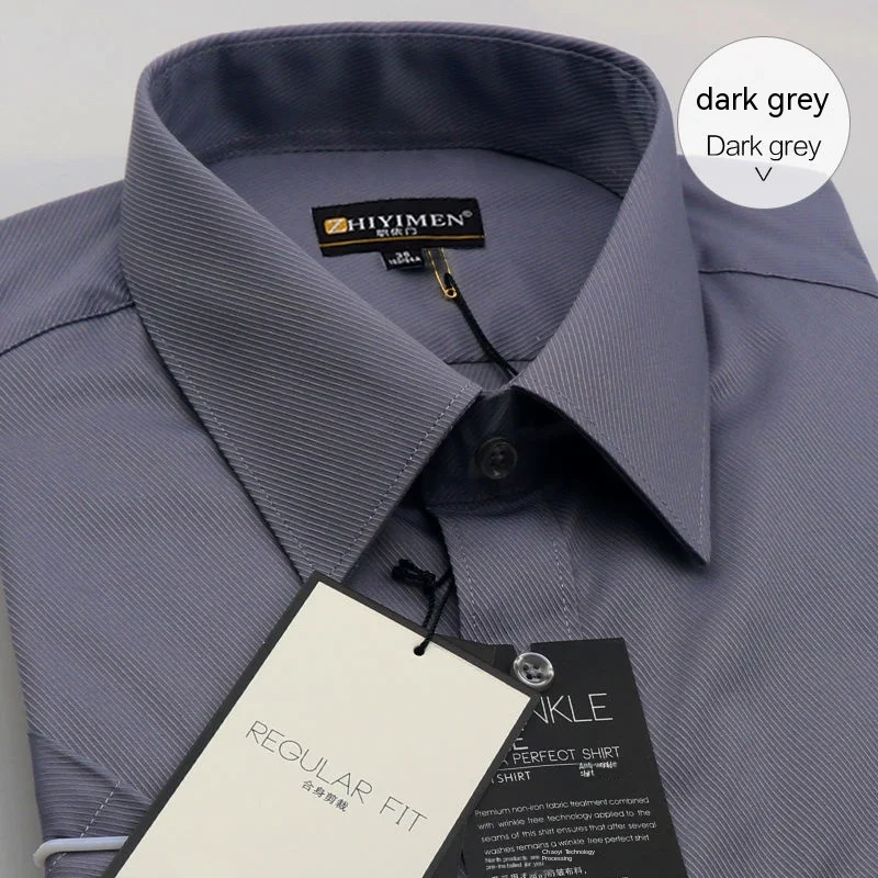 Camisa de negocios de manga larga para hombre, corte entallado, elegante y profesional, ideal para el trabajo y ocasiones formales. Ajuste perfecto y comodidad.