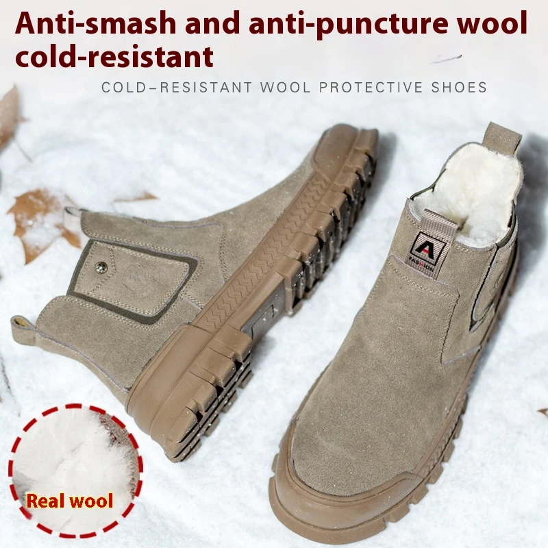 Anti-smash en anti-penetratie winter dikke werkschoenen heren, bescherming en comfort voor de winter.