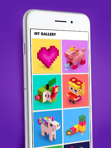 Voxly - Color by Number 3D, Unicorn pixel art