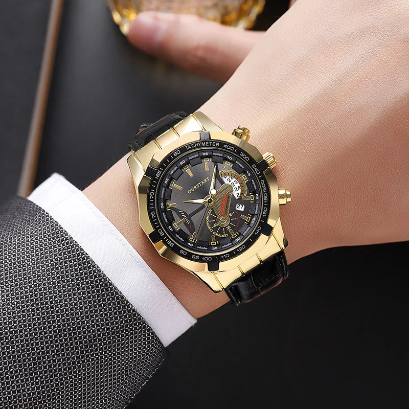 Heren business horloge met niet-mechanische kalender. Stijlvol en functioneel voor de moderne man. Perfect voor een georganiseerde en elegante look.