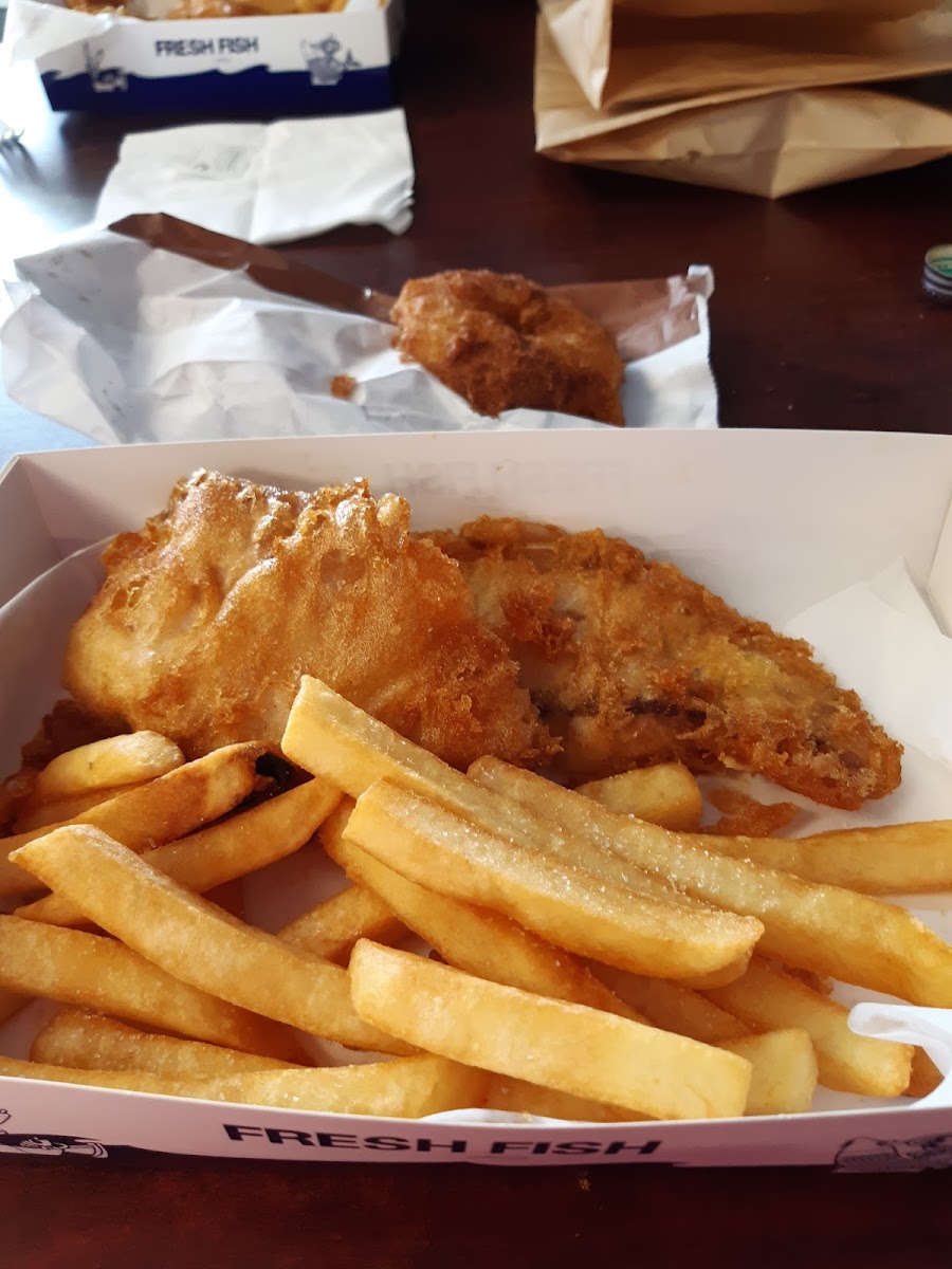 Fish and Chips ,pineapple fritter