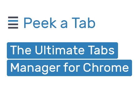 Peek-a-tab, Tabs Manager for Google Chrome™ small promo image